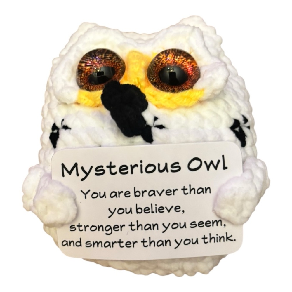 AB INKS Handmade Crocheted Animal with Inspirational Message